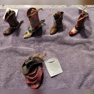 Resin Cowboy Christmas Ornaments